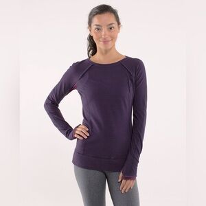 Lululemon Plum Hyper Stripe Full Tilt Long Sleeve Top-4 #7